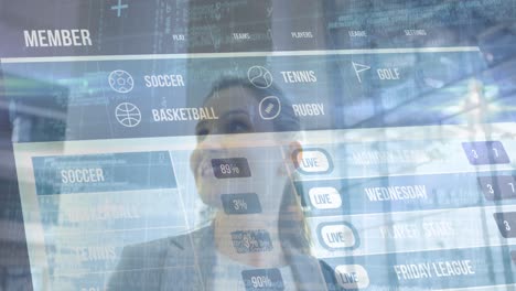 animación de la interfaz digital sobre mujeres empresarias caucásicas