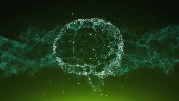 Animazione di cervello umano su scintille