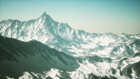 Vista-Panorámica-De-La-Montaña-De-Picos-Nevados-Y-Glaciares