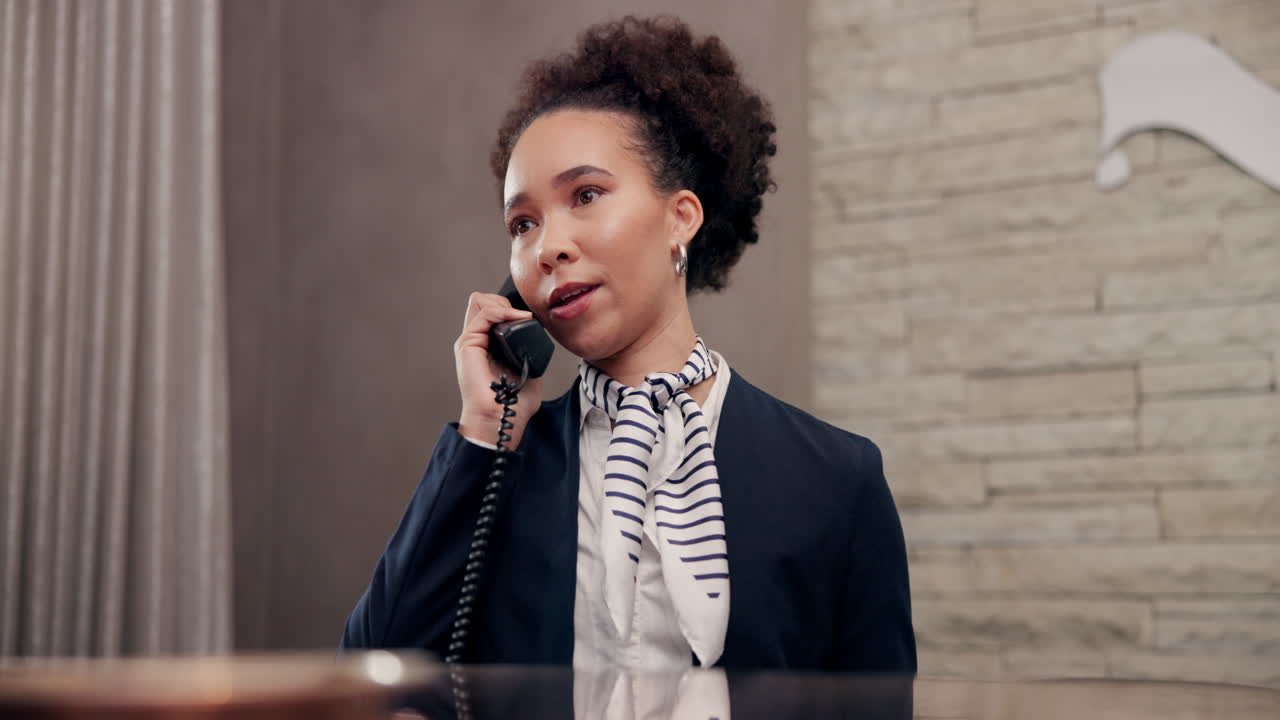 Receptionist on a Phone Call