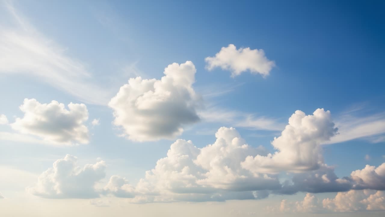 푸른 하늘과 색 구름