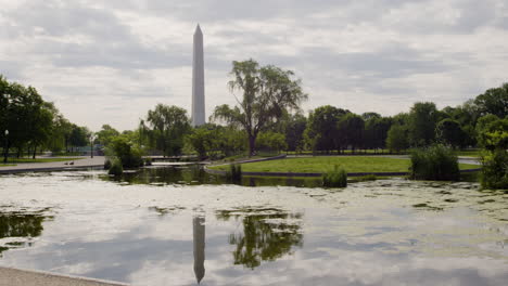 washington monument viewed from historic memorial park promenade, usa