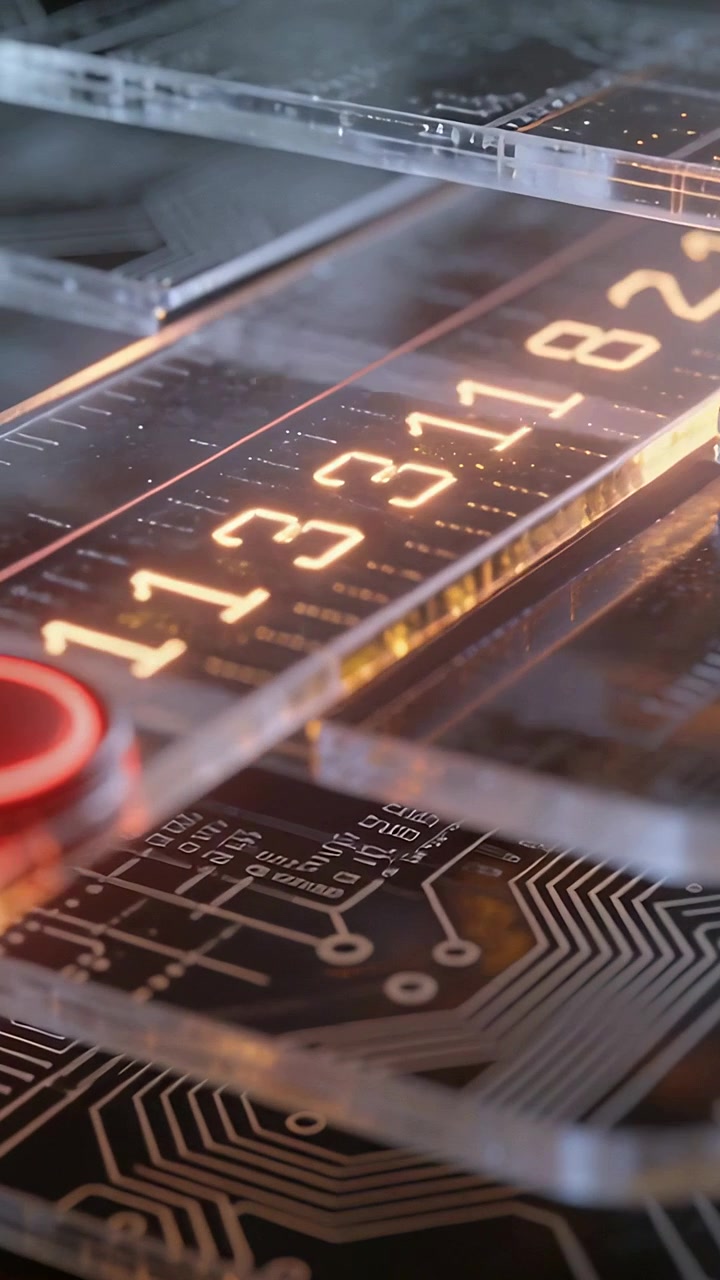Video verticale: animazione in laboratorio di un punto rosso che si muove lungo le piastre, con striscia LED che scorre