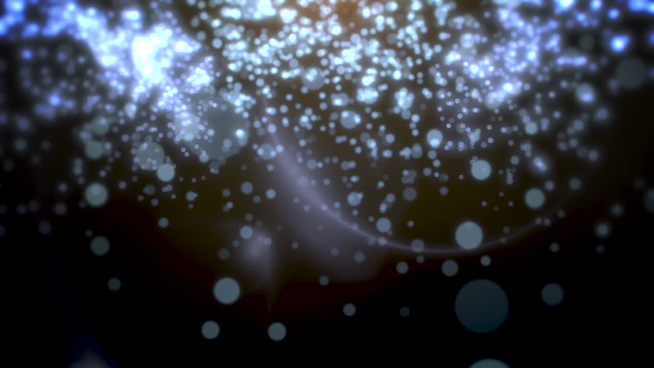 голубое боке и падающие частицы с поздравлениями с новым годом и рождеством