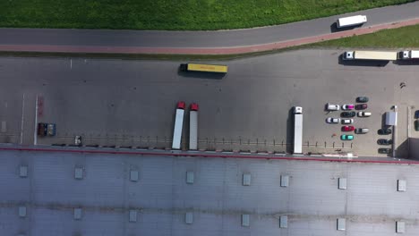 Aerial-Shot-of-Modern-Industrial-Warehouse