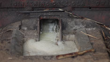 close-up view of old sugarcane processing machinery