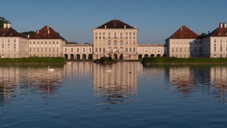 nymphenburg palace with nymphenburg canal, munich, bavaria, germany, europe