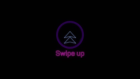 swipe up neon icon. scroll arrow up drag button up social media interface action icon. motion graphic. swipe up animation footage.