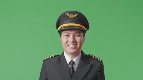 pilot portrait on green screen