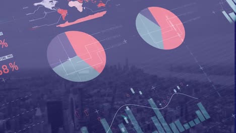 Animation-Der-Datenverarbeitung-über-Dem-Stadtbild