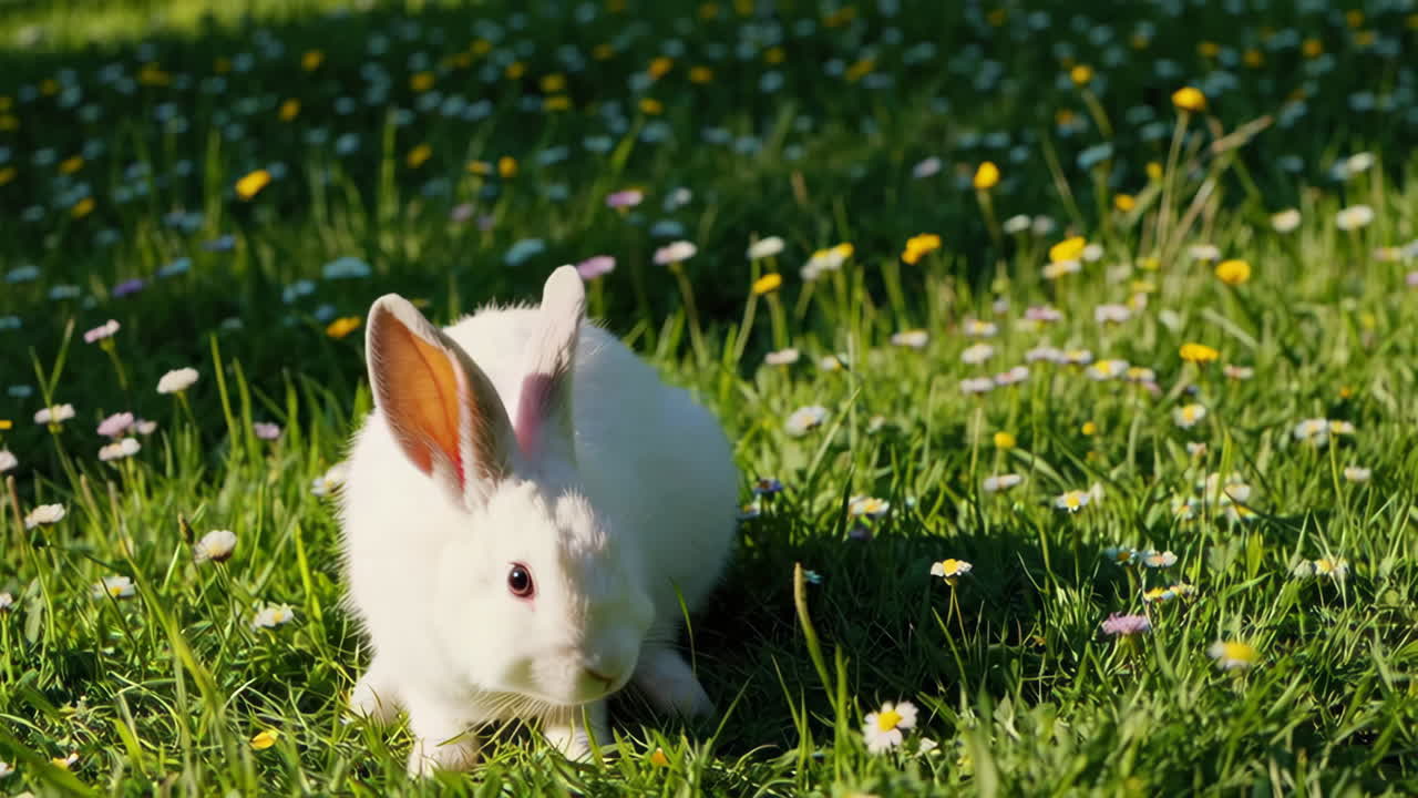 풀 에 있는  토끼