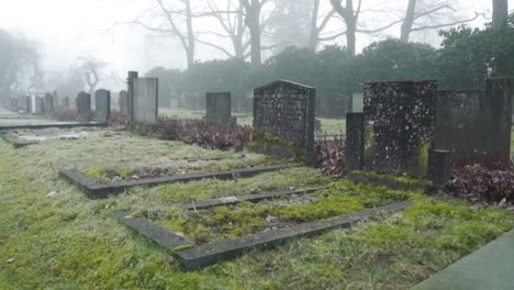 la escena del cementerio de la niebla