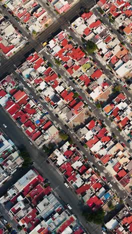 aerial view of houses with red roofs in ecatepec, mexico
