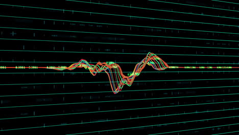 gráfico multicolor que se mueve contra un fondo negro