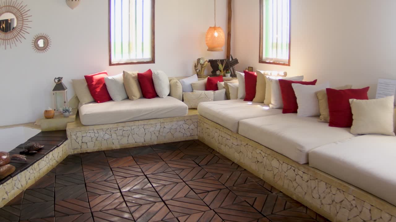 아웃 리빙  열대 로지 wotg 소파 및 줄 램프 매달리기