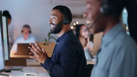 staff, help and man with telemarketing