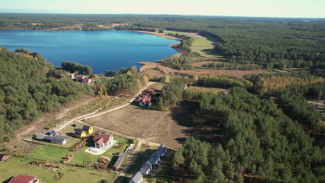 blue lake and panorama near witoczno lake in swornegacie