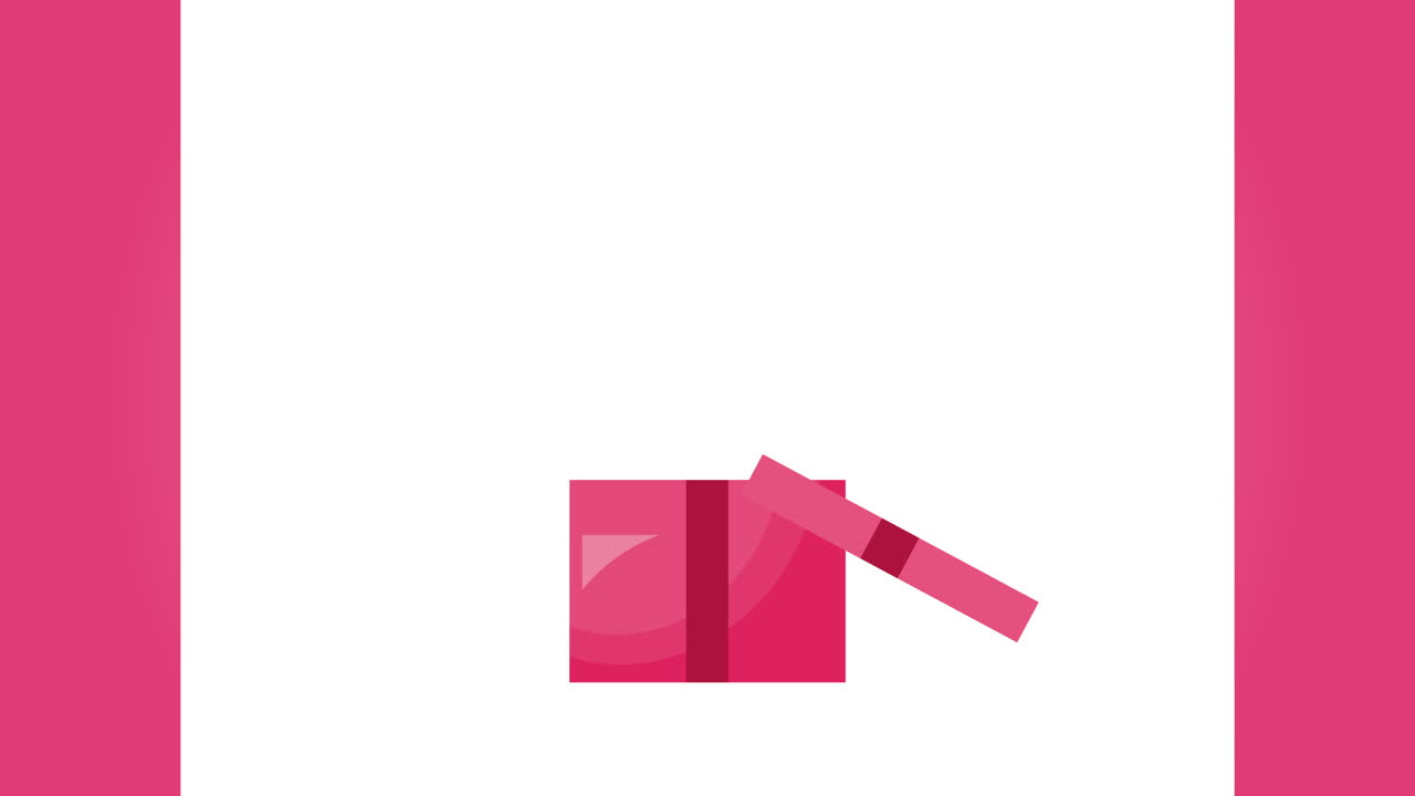 tarjeta animada del día de san valentín con caja de regalos