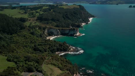 Cinematic-drone-reveal-of-limestone-cliffs-in-New-Zealand