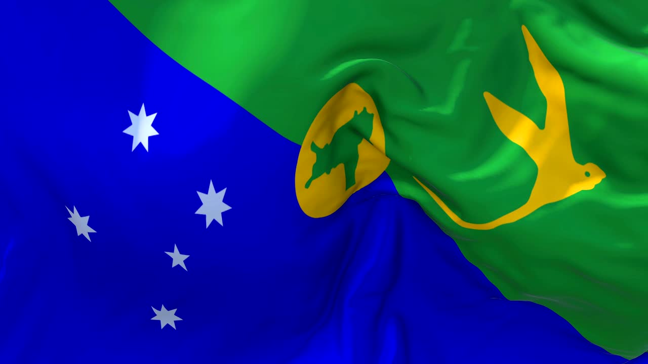 크리스마스 섬의 발은 바람에 느린 동작 애니메이션 4k 현실적인 직물 질감 발 부드럽게 바람 날 연속적인 원활한 루프 배경에 불고 있습니다.