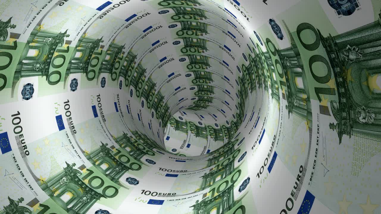 카메라는 유로의 터널에서 움직이고 있습니다.