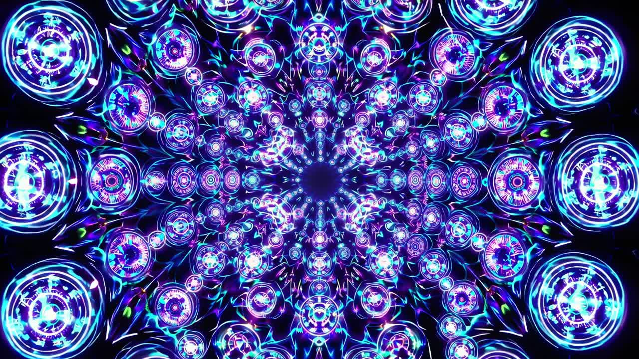 абстрактный геометрический туннель с неоновыми огнями