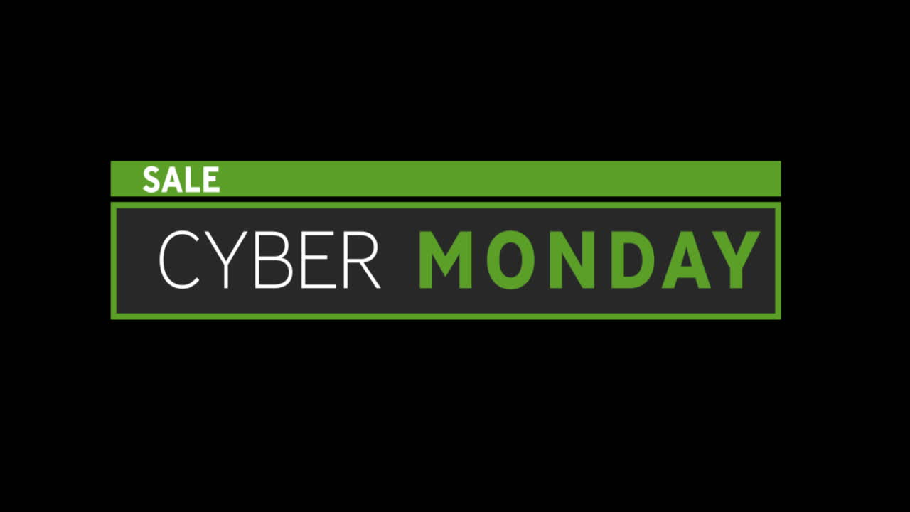cinta gris con texto de cyber monday contra la pantalla verde