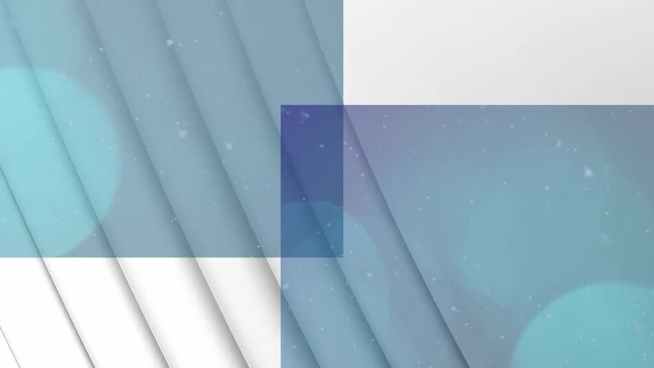 Animation of blue geometrical shapes over white background