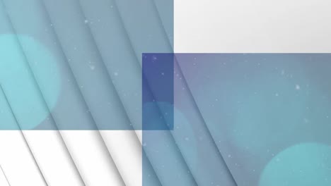 Animation-of-blue-geometrical-shapes-over-white-background