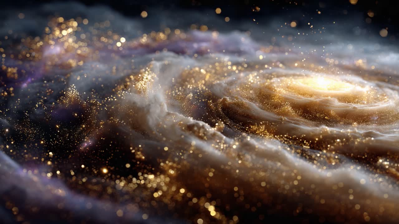 A Breathtaking Cosmic Spiral: Witness the Majestic Beauty of a Glittering Galaxy with Swirling Clouds and Radiant Stars in the Depths of Space
