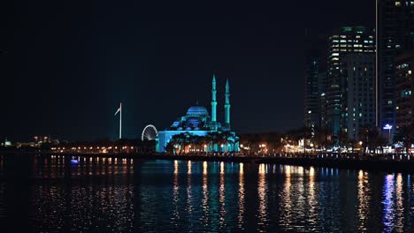 Colourful-lights-illuminate-the-iconic-Al-Noor-Mosque-during-the-Sharjah-Light-Festival-2024-in-the-United-Arab-Emirates