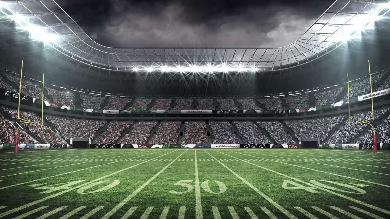 Vista di uno stadio di football americano