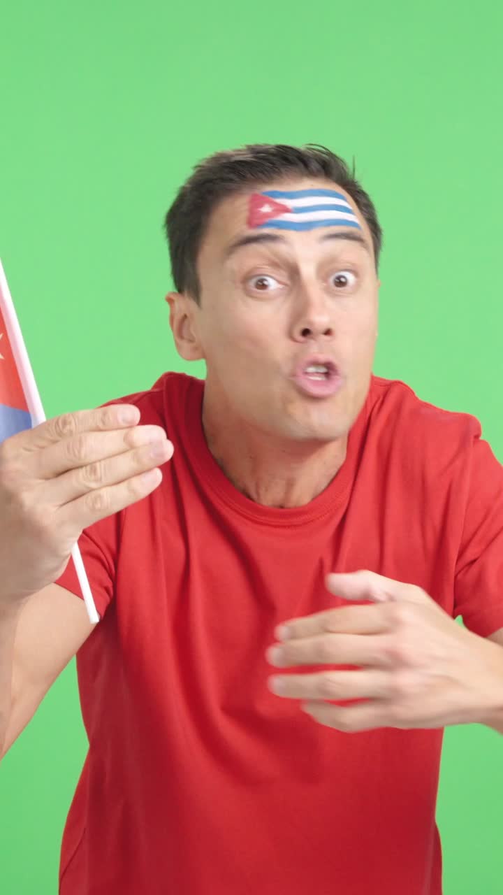 Man Cheering for Cuba, angry with the decision of referee