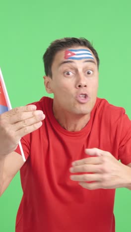 man cheering for cuba, angry with the decision of referee