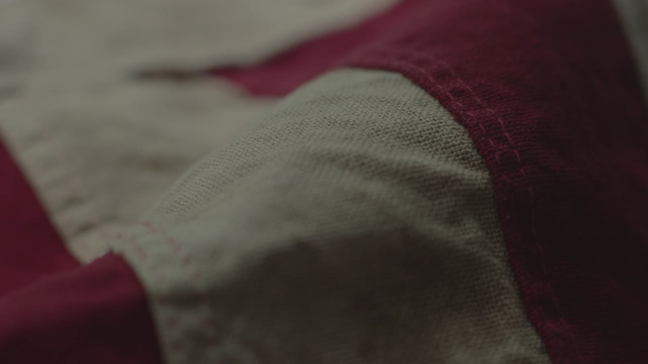 Detail of American flag with 13 stars of the revolution