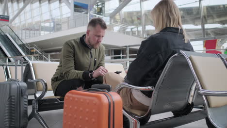 couple waiting at the airport