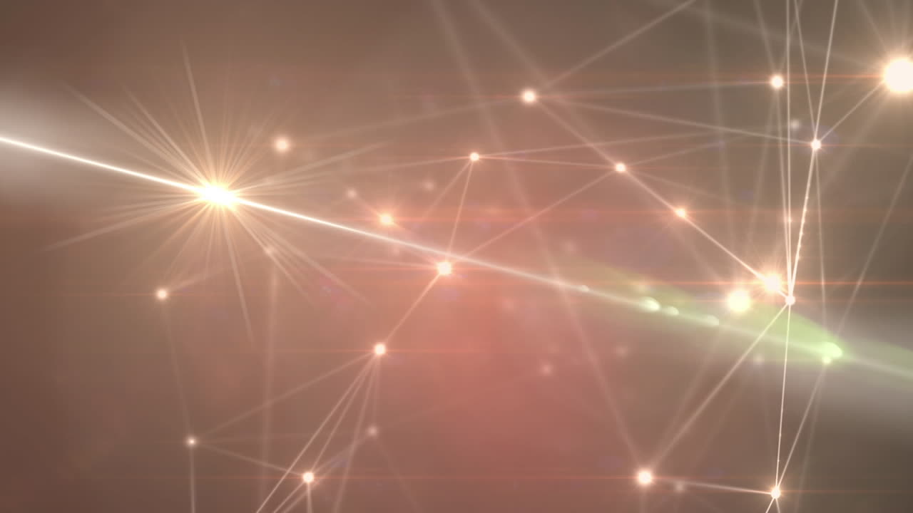 Animation of network of connections and data processing