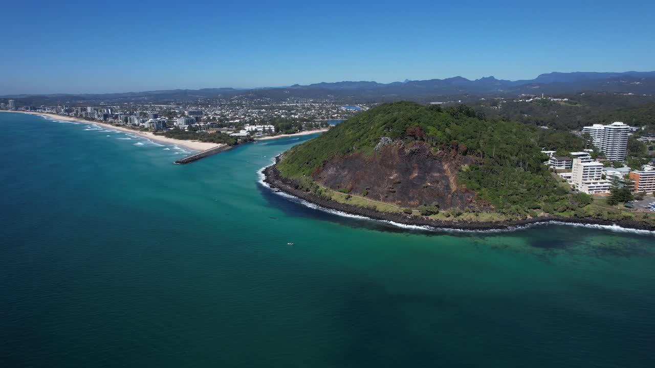 The Aftermath Of The Burleigh Hill Fire In The City Of Gold Coast In South East Queensland, Australia. Aerial Drone Shot