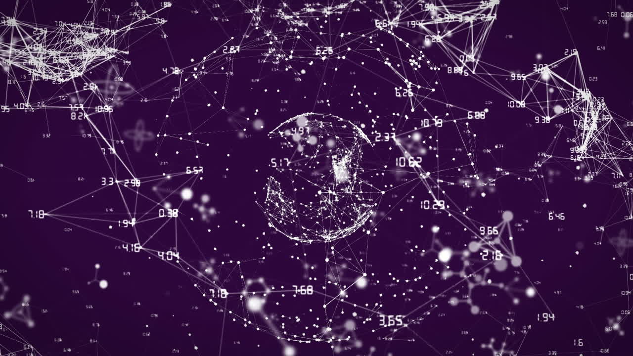 animación de un globo giratorio con conexiones brillantes