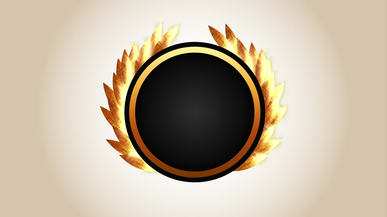 Emblema di corona d'alloro dorata