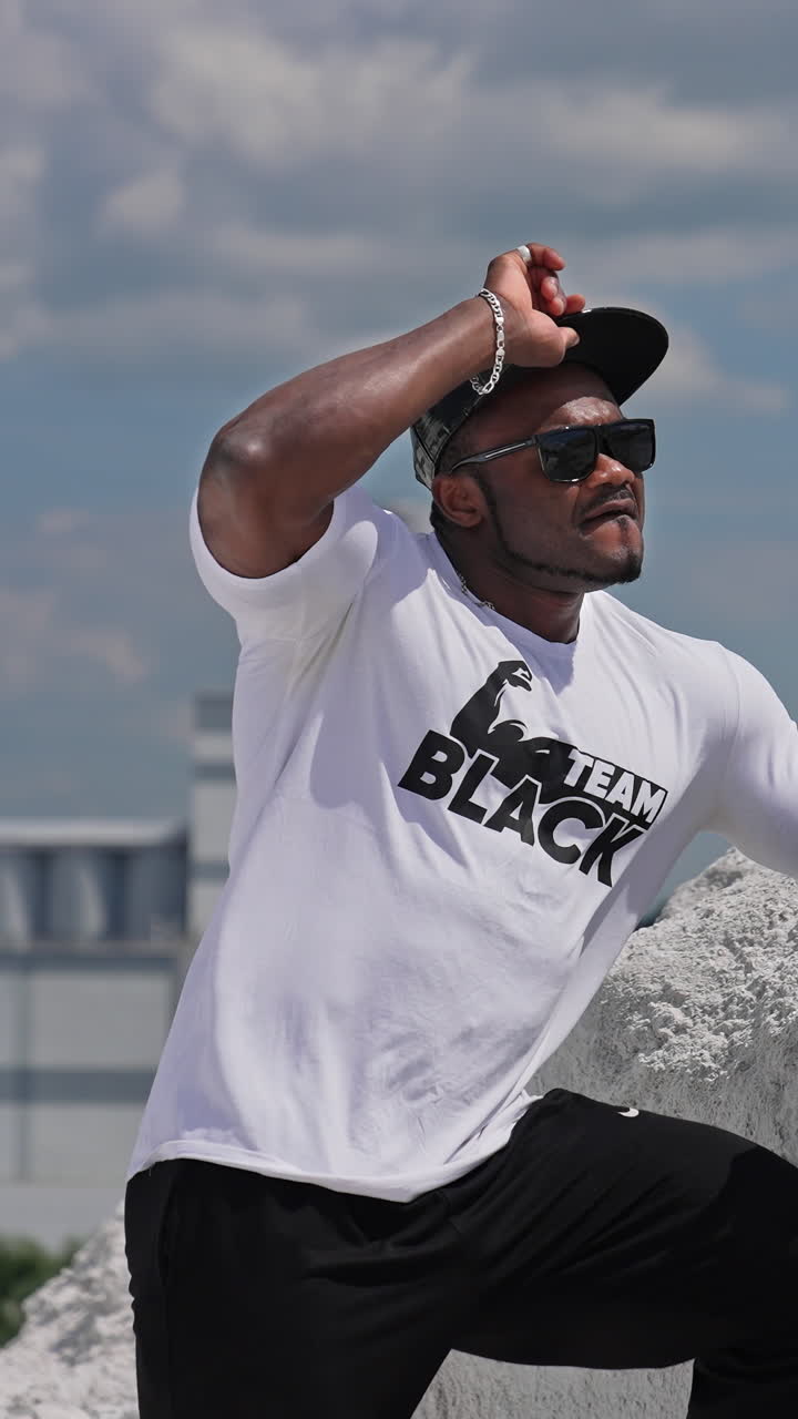 Athletic fitness model posing outdoor