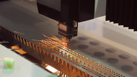 cnc laser cutting of metal, modern industrial technology.