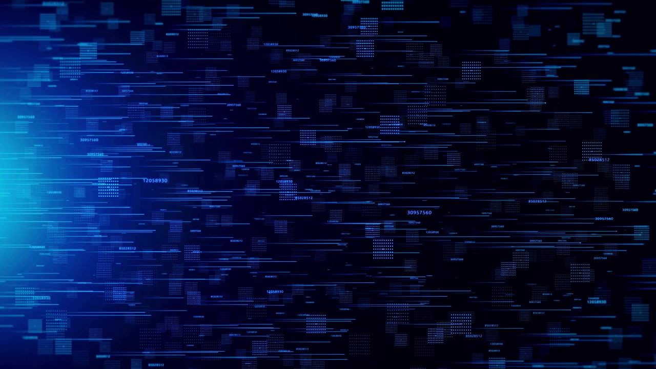Futuristisk, bevægende digital datastrøm baggrund, glødende partikler, højteknologisk dataoverførsel, big data