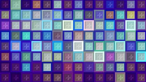 abstract geometric pattern with colorful squares and crosses