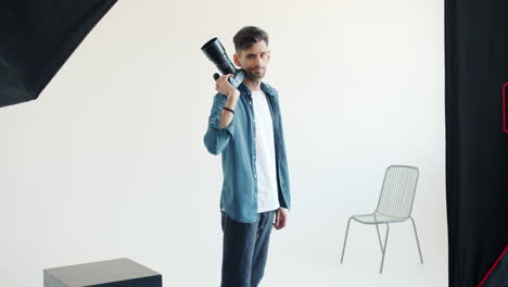fotógrafo en el estudio