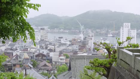 beautiful scenery over onomichi on rainy day