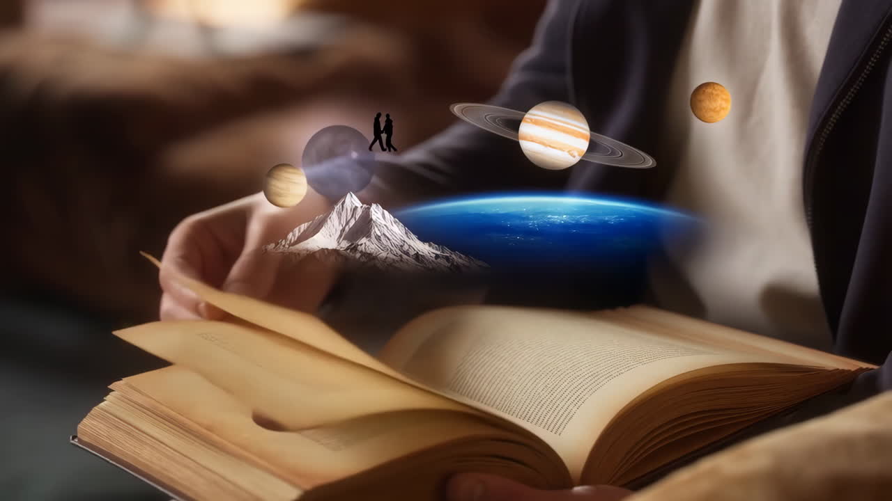 Worlds Unfolding: Planets and Dreams Emerging from an Open Book