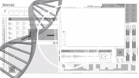 animation of dna strand over data processing