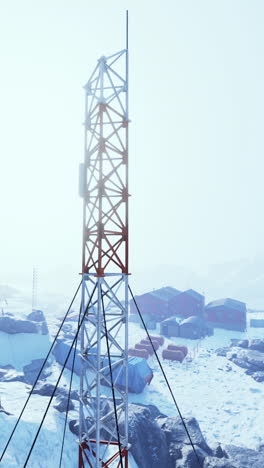 vista aérea de la estación antártica en la antártida