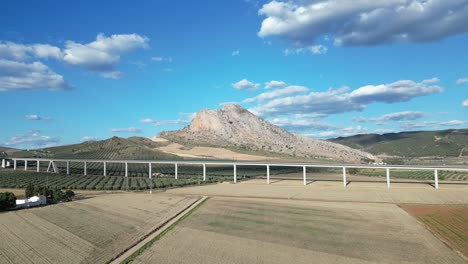 video with a drone flying over a famous mountain in the south of andalusia in the malaga city of antequera, called the peña de los enamorados